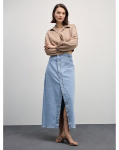 Джинсовая юбка с асимметричной планкой Zarina