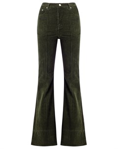 Amapo бархатные расклешенные брюки с высокой талией 44 зеленый Amapô