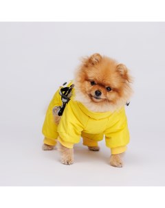 Комбинезон со шлейкой для собак S желтый Petmax