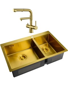 Комплект Мойка кухонная Light Смеситель Sanitary SZR 3216 Bronze бронза Zorg