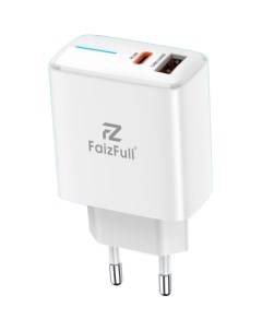 Сетевое зарядное устройство FaizFull без кабеля FC96 USB C 30W Белое Faizfull