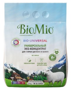 Стиральный порошок универсальный для цветных и белых вещей 2 4 кг Biomio