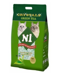 Наполнитель для кошачьего туалета 1 Crystal Green Tea 12 5 л 1%
