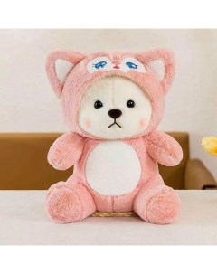 Мягкая игрушка Плюшевый мишка в кигуруми розовый Nobrand
