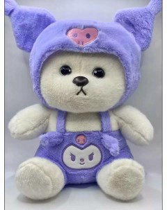 Мягкая игрушка Плюшевый мишка в кигуруми фиолетовый Nobrand