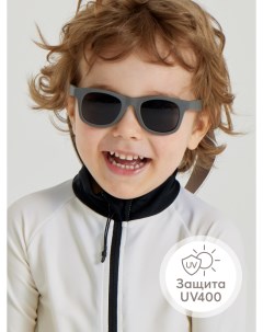 Очки детские солнцезащитные UV 400 50548 вайфареры гибкие дужки серые Happy baby
