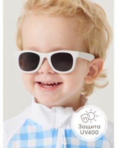 Очки детские солнцезащитные UV 400 вайфареры детские гибкие дужки белый Happy baby