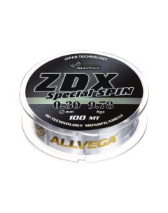 Леска ZDX Special spin диаметр 0 3 мм тест 9 78 кг 100 м прозрачная Allvega