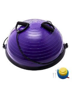 Полусфера BOSU BOSU055 19 гимнастическая 58см фиолетовая с эспандером и насосом Sportex