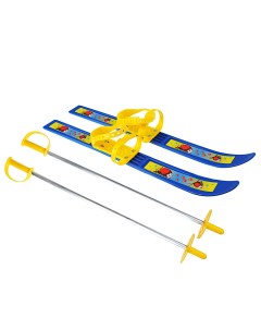 Лыжи детские Олимпик спорт 65 75см с креплением мягким пластиковым с палками Sprinter