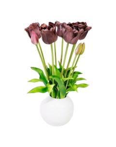 Искусственные цветы Тюльпаны в белом кашпо 45 см Конэко-о