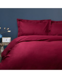 Комплект постельного белья евро 100 хлопок бордовый By collection