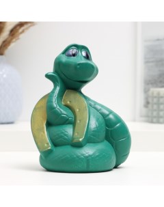 Копилка Змея с подковой 17см зеленый Хорошие сувениры