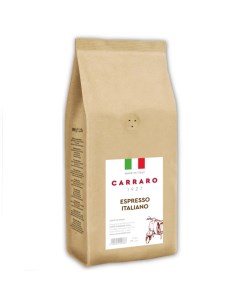 Кофе натуральный Espresso Italiano зерновой жареный 1 кг Carraro