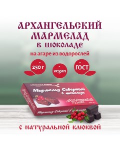 Архангельский мармелад клюква в шоколаде натуральный на агар агаре 250 г Архангельскхлеб