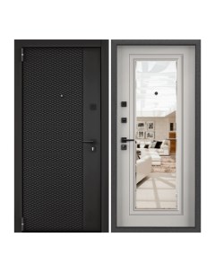 Дверь входная Torex для квартиры стальная Terminal D 950х2050 левый зеркало черный белый Torex стальные двери