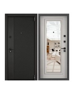Дверь входная Torex для квартиры стальная Terminal D 860х2050 правый зеркало черный белый Torex стальные двери