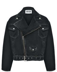 Джинсовая куртка косуха черная Mo5ch1no jeans