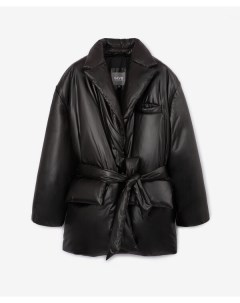 Куртка утепленная оверсайз пиджачного кроя черная Glvr