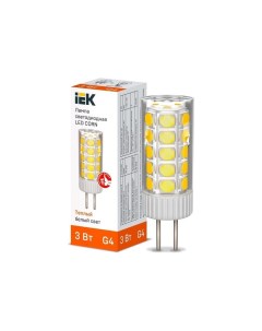 Лампа светодиодная LLE CORN 3 012 30 G4 CORN 3Вт капсула 3000К G4 12В керамика Iek