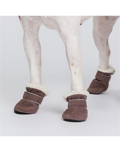 Ботинки замшевые для собак XL серые Petmax
