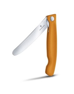Нож кухонный Swiss Classic для овощей 110мм заточка серрейтор стальной оранжевый Victorinox