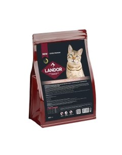 Sensitive Cat сухой корм для взрослых кошек с чувствительным пищеварением Индейка и утка 400 гр Landor