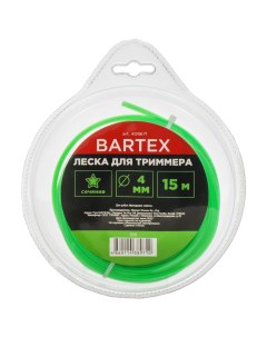 Леска для триммера 4 мм 15 м звезда зеленая блистер Bartex