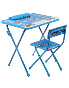 Мебель детская стол стул мягкий моющаяся Познайка Большие гонки металл пластик КП2 БГ Nika