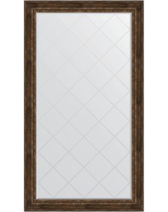 Зеркало напольное Exclusive G Floor 117x207 состаренное дерево с орнаментом с фацетом в багетной рам Evoform
