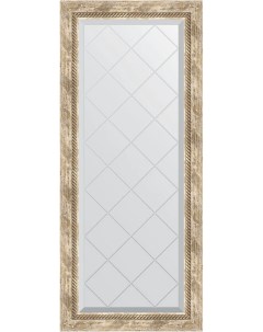 Зеркало Exclusive G 53x123 прованс с плетением в багетной раме с гравировкой Evoform