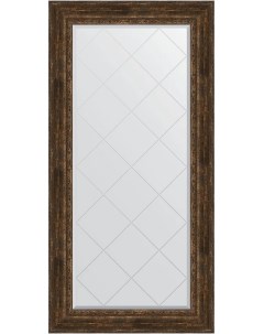 Зеркало Exclusive G 82x164 состаренное дерево с орнаментом в багетной раме с гравировк Evoform