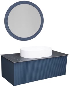 Мебель для ванной Terra 100 синяя черная столешница матовая раковина La fenice