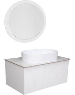 Мебель для ванной Terra 80 белая белая столешница матовая раковина La fenice