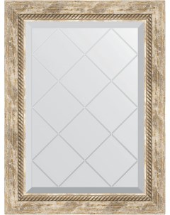 Зеркало Exclusive G 53x71 прованс с плетением в багетной раме с гравировкой Evoform