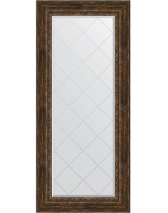 Зеркало Exclusive G 72x162 состаренное дерево с орнаментом в багетной раме с гравировкой Evoform