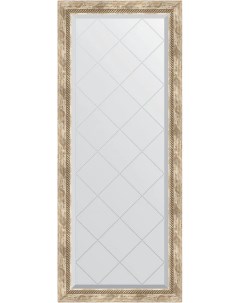 Зеркало Exclusive G 63x153 прованс с плетением в багетной раме с гравировкой Evoform