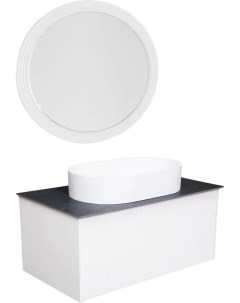 Мебель для ванной Terra 80 белая черная столешница матовая раковина La fenice