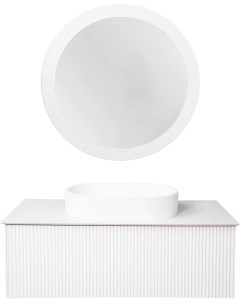 Мебель для ванной Terra 100 белая белая столешница матовая раковина La fenice