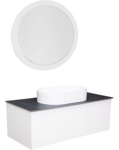 Мебель для ванной Terra 100 белая черная столешница матовая раковина La fenice