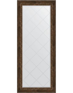 Зеркало напольное Exclusive G Floor 87x207 состаренное дерево с орнаментом с фацетом в багетной раме Evoform