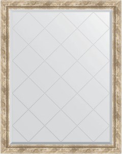 Зеркало Exclusive G 93x118 см прованс с плетением в багетной раме с гравировкой Evoform