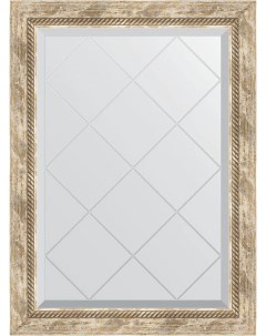 Зеркало Exclusive G 63х86 прованс с плетением в багетной раме с гравировкой Evoform