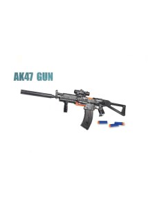 Игрушечный автомат Ak47 GUN вылетающие гильзы мягкие пули присоски 103 см черный Matreshka
