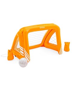 Надувной спортивный набор Водное поло ворота оранжевые 2 якорных мешка мяч Intex