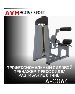 Тренажер для зала AVM A C064 пресс сидя разгибание спины профессиональный силовой Avm active sport