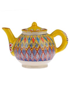 Заварочный чайник узбекский 1000 мл желтый Риштанская керамика