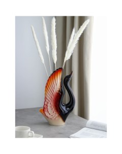 Ваза настольная Лебедь цветная микс Керамика ручной работы