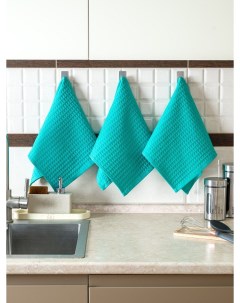 Набор вафельных полотенец 3 шт зеленые Bio-textiles