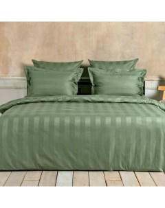 Комплект постельного белья Базилик евро мако сатин зеленый La prima